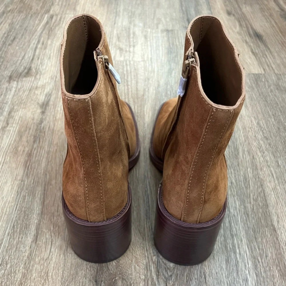 Loeffler Randall Suede Blakely Heeled Boots-Brown-Women’s size 9-Block Heel-NEW - Picture 7 of 13